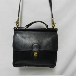 COACH Vintage Classic Willis 9927 Shoulder Bag Black Leather Purse  Convertible
